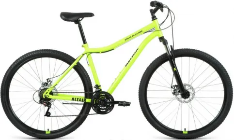 Велосипед ALTAIR MTB HT 29 2.0 disc (29" 21 ск. рост. 19") 2020-2021, ярко-зеленый/черный