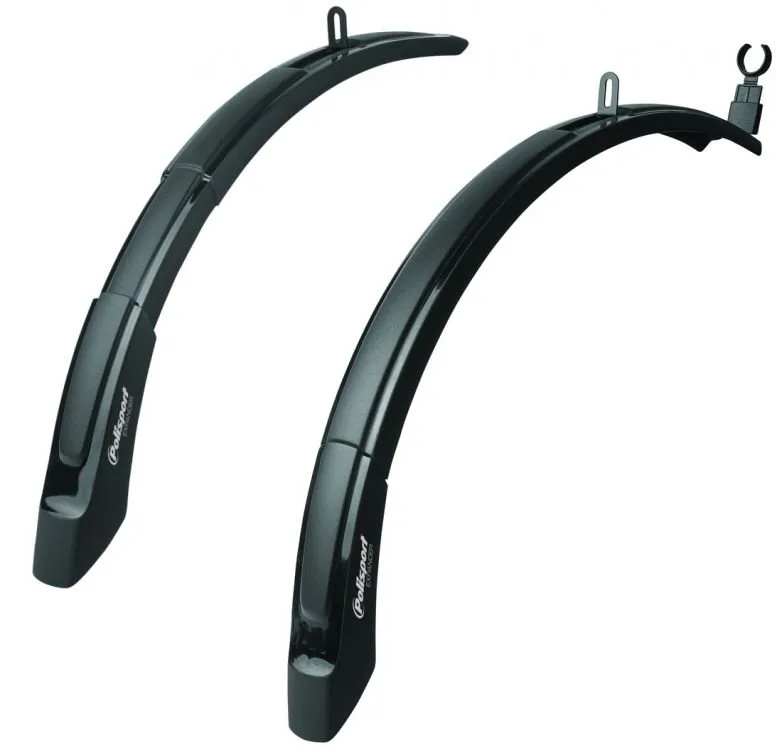 Крылья пластиковые POLISPORT EXPANDER black 26-29"х65мм раздвижн. перед. 585–705мм, зад 790–910мм с
