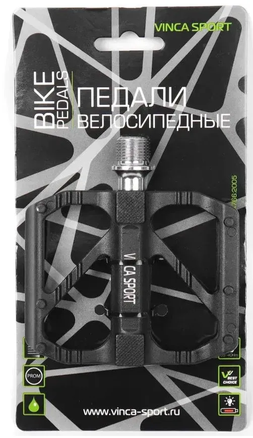 Педали Vinca Sport с 3-мя промподшипниками 95*90, алюминиевые, черные
