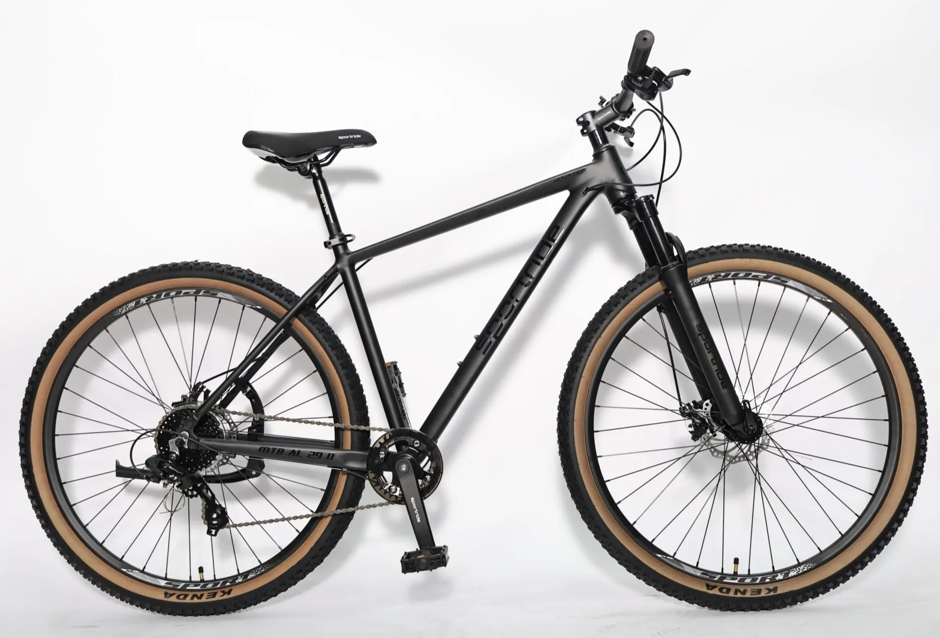 Велосипед SPORTRIDE MTB AL 29 D (8 ск., рост 21") черный мат